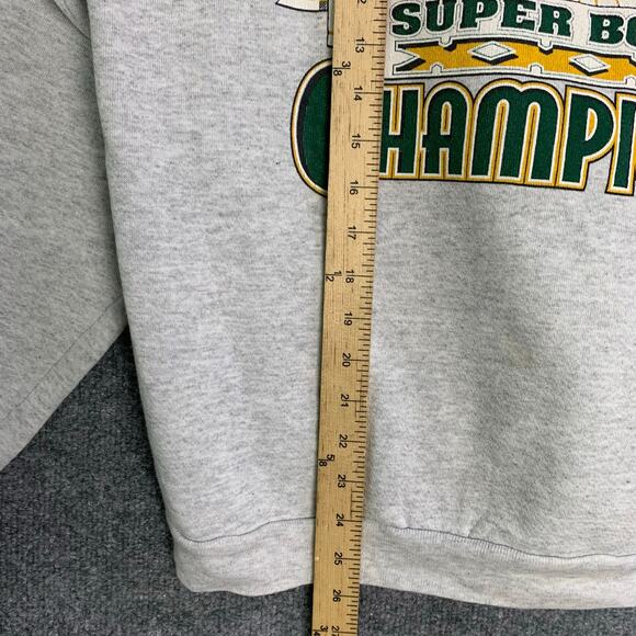 VTG LOGO 7 1996 Green Bay Packer‎ Champions Super Bowl Sweatshirt Gray  L USA - Picture 5 of 9